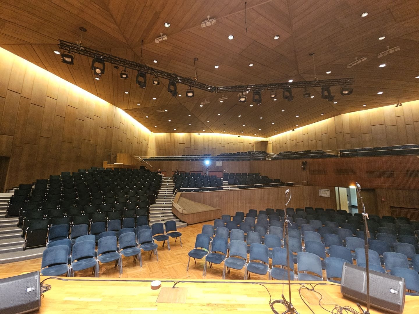 View into empty Liederhalle in Stuttgart