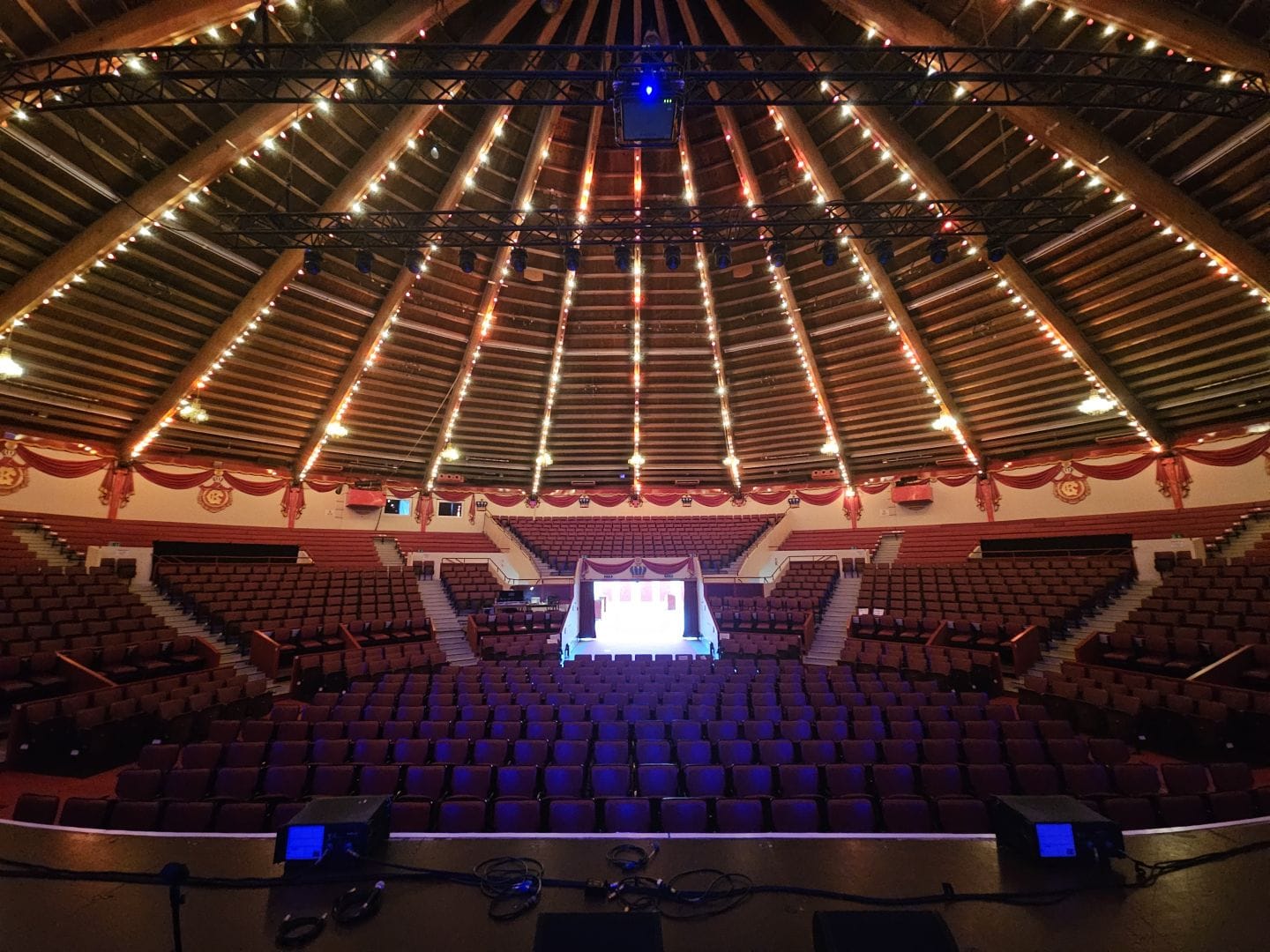 Circus Krone in Munich empty, as seen from the stage.