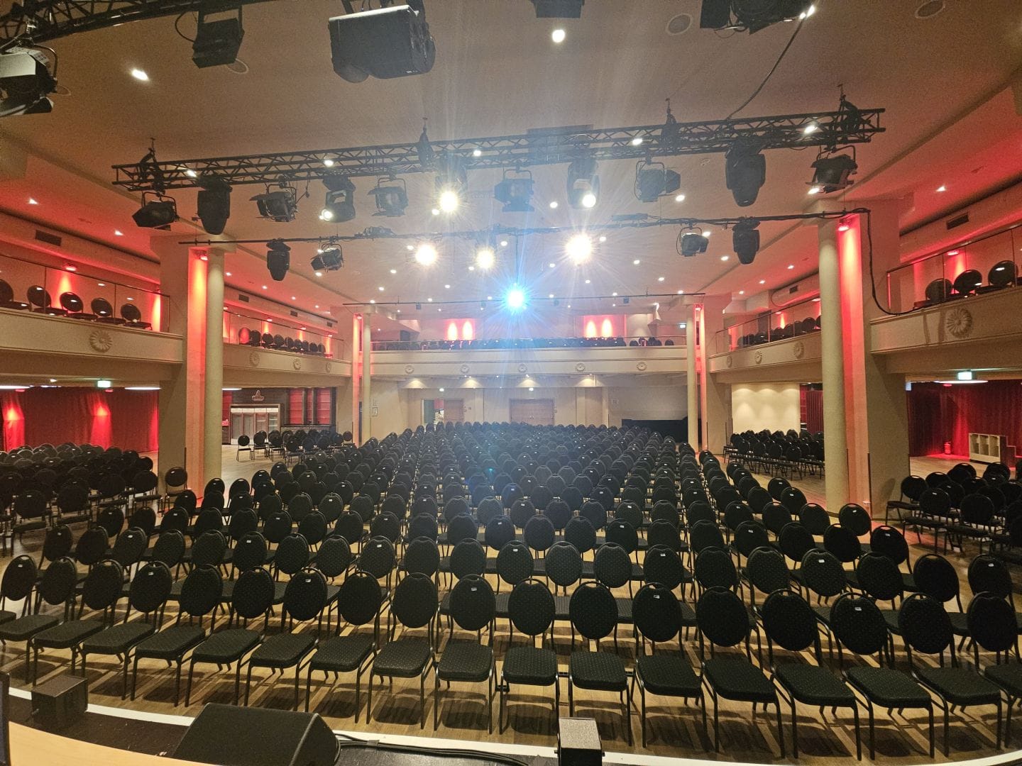 View from the stage of an empty Haus Leipzig